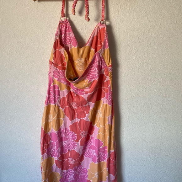 Tommy Bahamas Pink floral peach Halter dre… - Picture 7 of 9